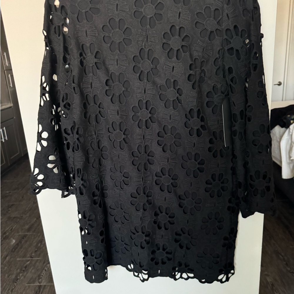 Tuckernuck Black Floral Cutout Dress